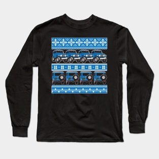 FJ40 Christmas Sweater in Blue Long Sleeve T-Shirt